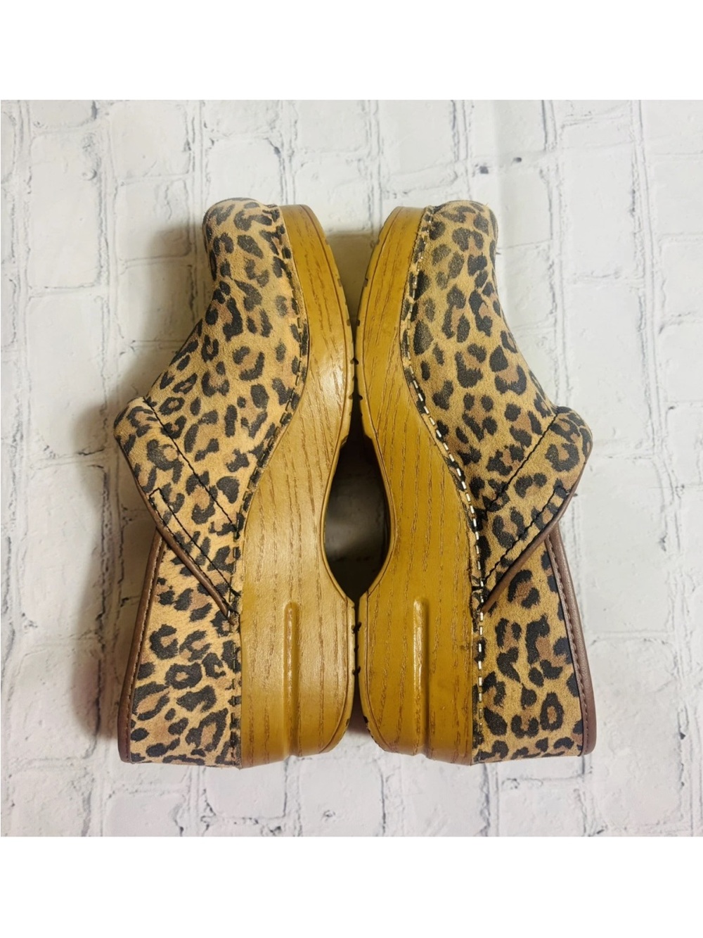 Dansko Professional Leopard Print Suede Leather Clogs Shoes Women's Size 37 - Picture 5 of 12